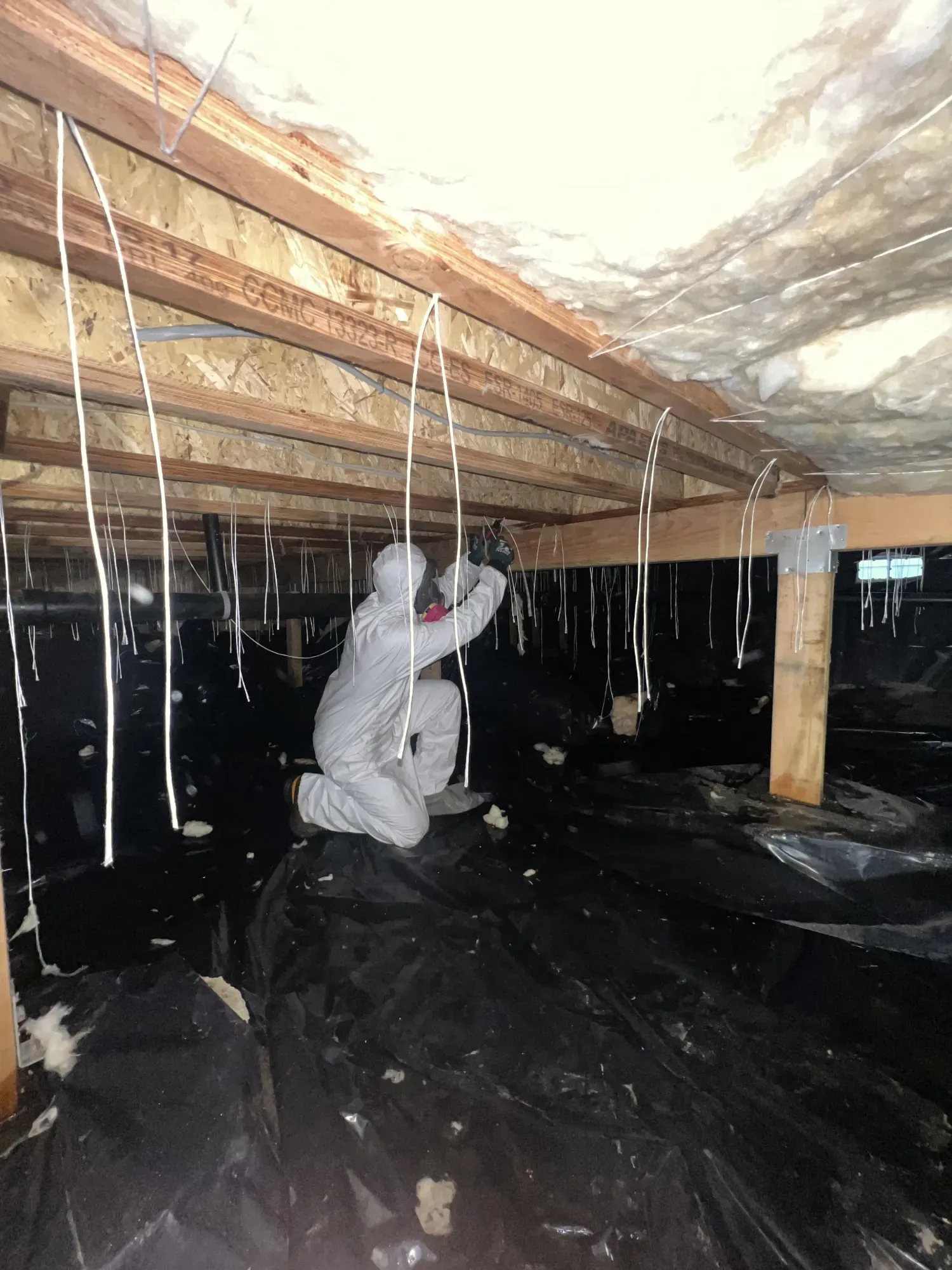 worker working on insulation